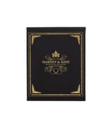 Schwarze Harney & Sons Heritage Probierbox mit Bio-Teebeuteln und goldener Schrift