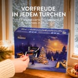 Main ouvrant une porte du Meßmer Tee-Adventskalender