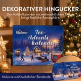 Meßmer Tee-Adventskalender dans une pièce festive avec son étui cadeau