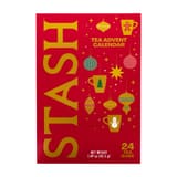 Parte frontal del calendario de Adviento de té rojo Stash 2026 con 24 bolsitas de té