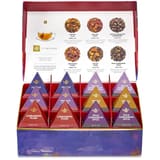 Geöffnete Teabloom Weihnachts-Tee-Präsentationsbox mit Pyramidenbeuteln