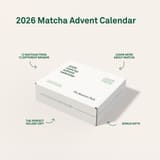 The Roasters Pack Matcha-Adventskalenderbox 2026 mit Hinweisen zu den Eigenschaften