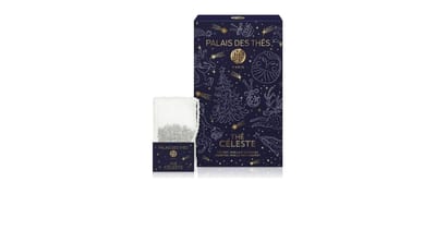 Boîte de thé Palais des Thés Celeste avec un sachet devant