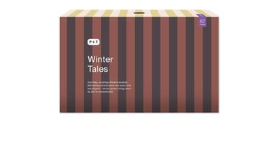 Coffret de thés Paper & Tea Winter Tales dans une boîte rayée