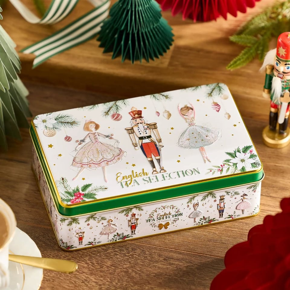 New English Teas Nutcracker Teesortimentsdose mit Ballerina- und Nussknackermotiv